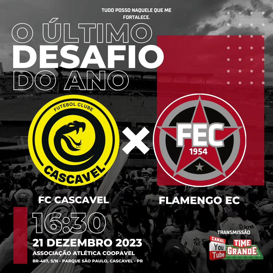 Amistoso: Flamengo E.C enfrenta FC Cascavel nesta quinta-feira (21)