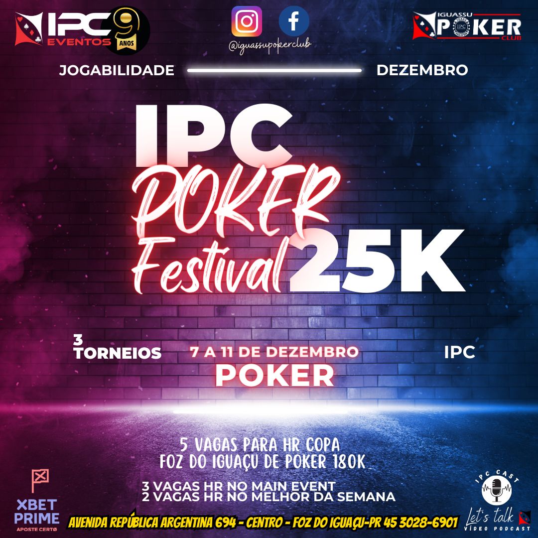 IPC Poker Fest: torneio de poker agita o fim de semana em Foz do Iguaçu