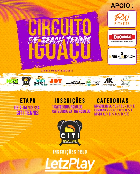 Circuito Iguaçu de Beach Tennis: 1º etapa é neste fim de semana