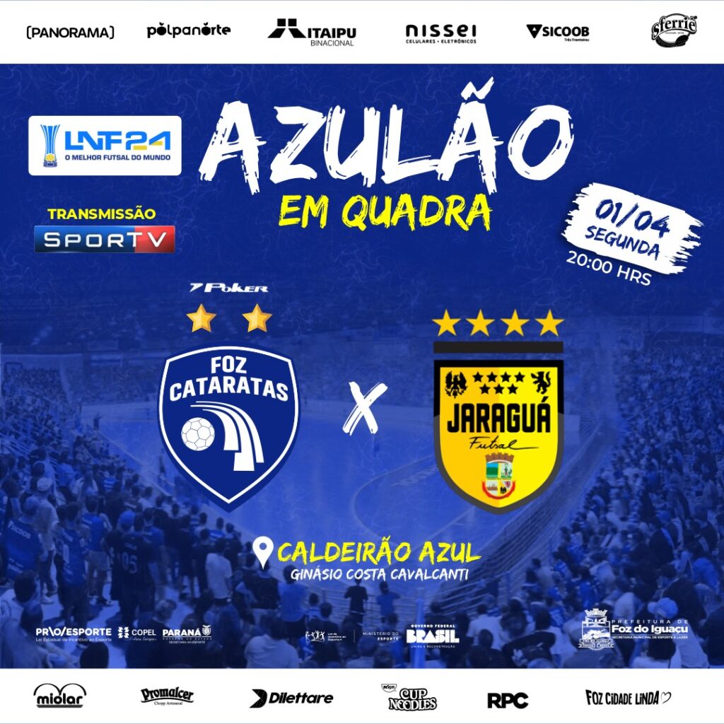 Foz Cataratas enfrenta o Jaraguá com transmissão do SporTV