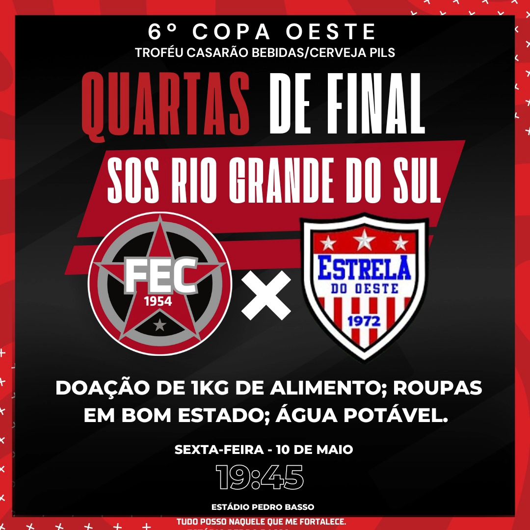 Flamengo enfrenta Estrela do Oeste nas quartas de final da Copa Oeste